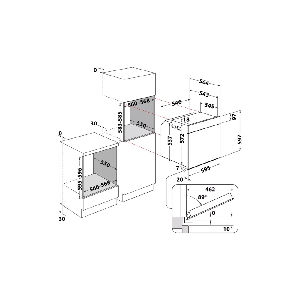 Four encastrable fonction vapeur WHIRLPOOL WOI5S8PM1SXAF – Image 2