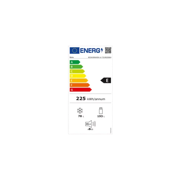 Réfrigérateur combiné encastrable BEKO BCSA285K4SNLH – Image 6