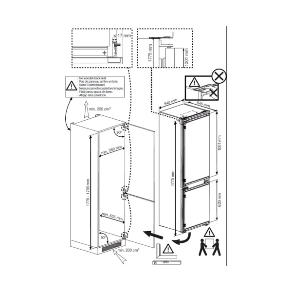 Réfrigérateur combiné encastrable BEKO BCSA285K4SNLH – Image 3