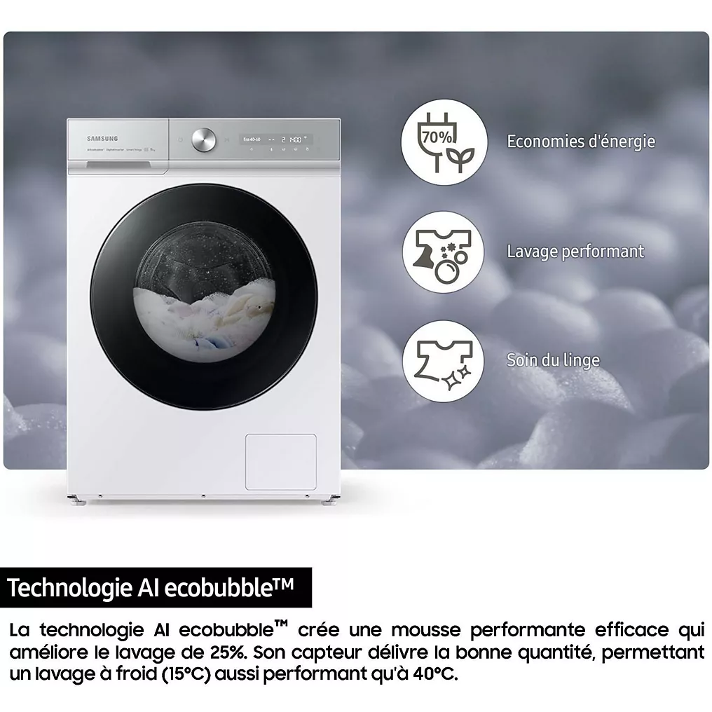 Lave linge hublot SAMSUNG WW11DB7B94GE Bespoke AI – Image 13