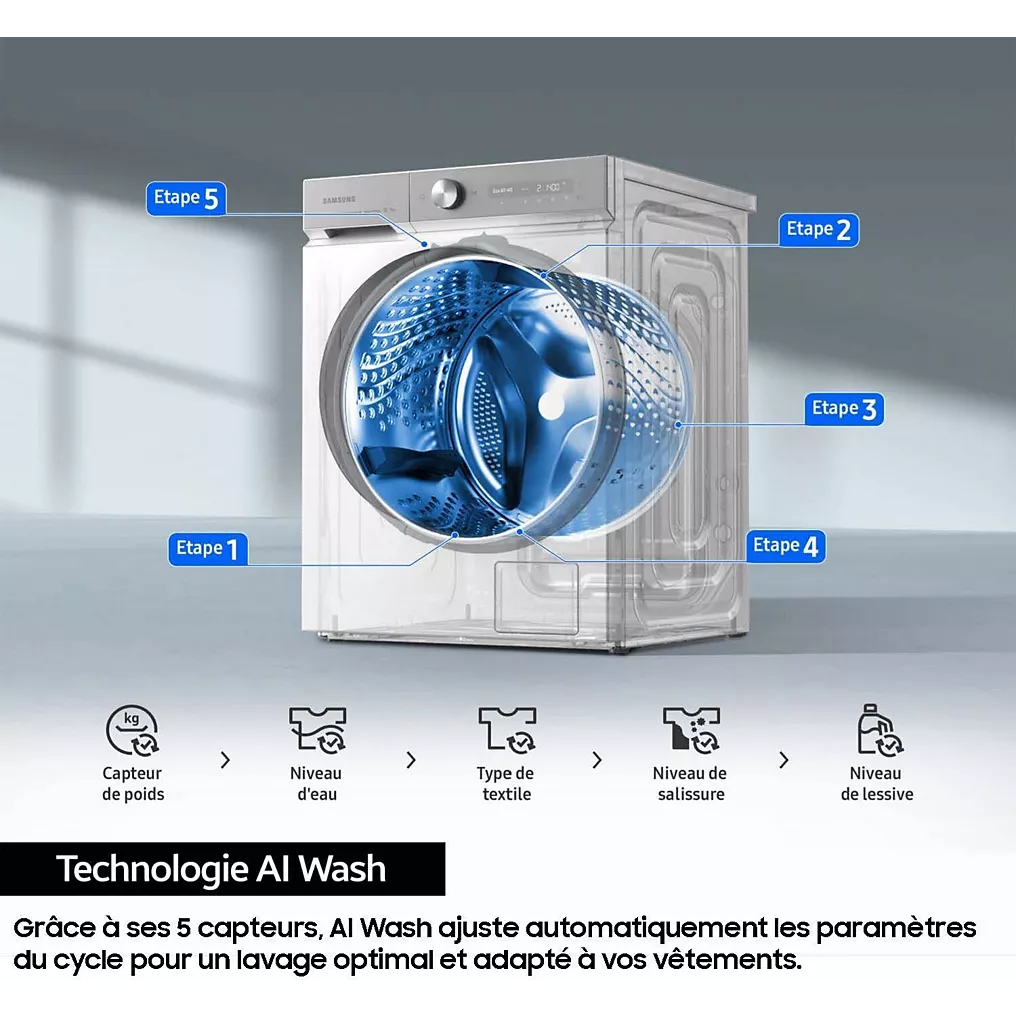 Lave linge hublot SAMSUNG WW11DB7B94GE Bespoke AI – Image 11