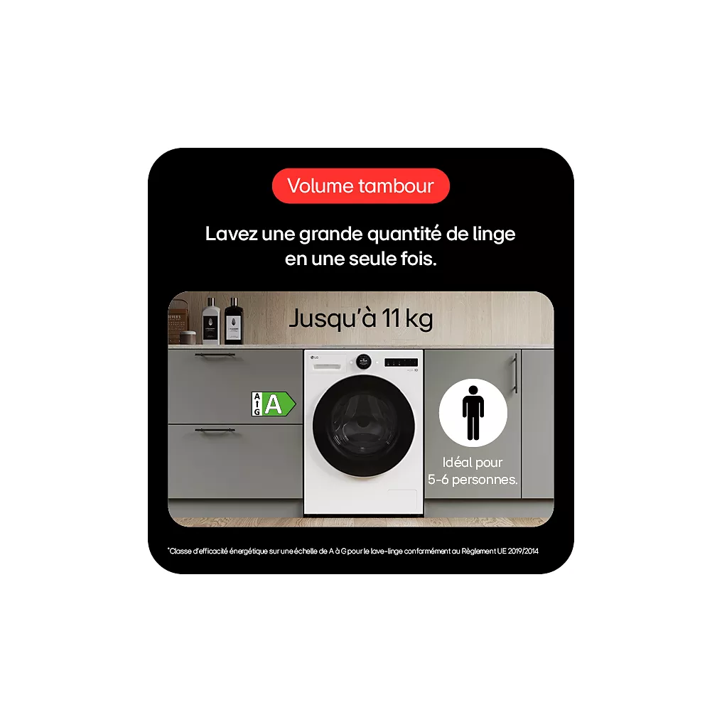 Lave linge hublot LG F14X76WHST – Image 6
