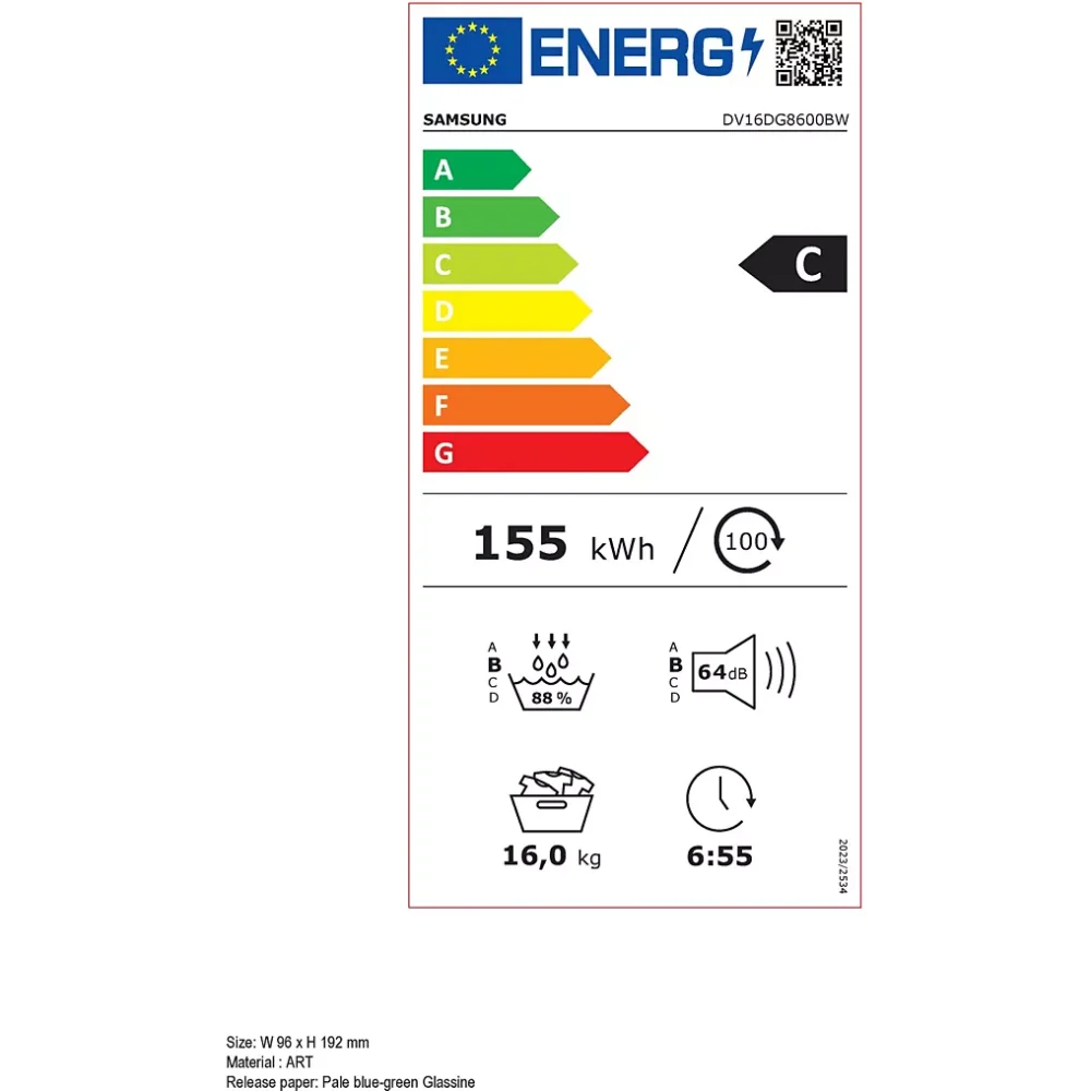 Sèche linge pompe à chaleur SAMSUNG DV16DG8600BW – Image 11