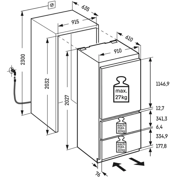 Réfrigérateur combiné encastrable LIEBHERR ECBNe8871 BioFresh – Image 5