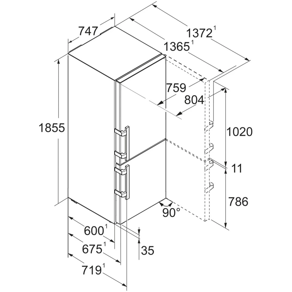 Réfrigérateur combiné LIEBHERR CBNsdc765i BioFresh – Image 5
