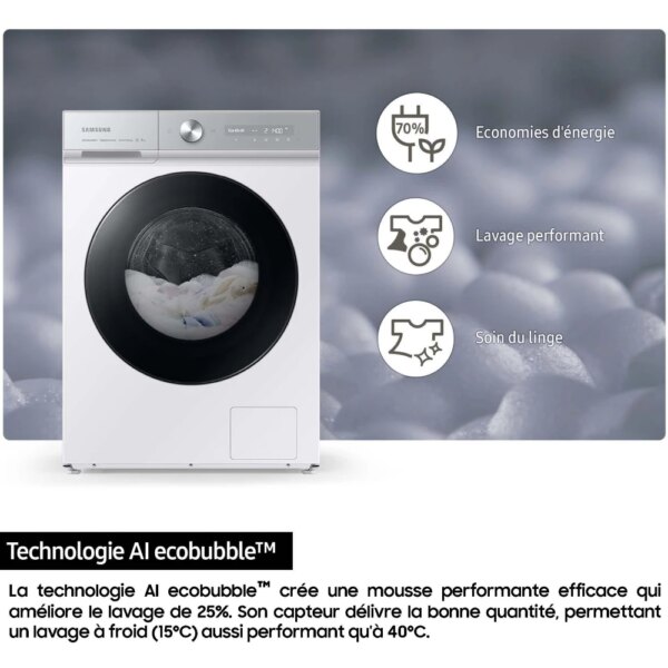 Lave linge hublot SAMSUNG WW90DG6U85LK Bespoke AI – Image 8