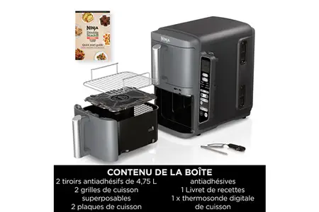 Friteuse sans huile Ninja Double Stack XL avec Thermosonde SmartCook SL451EU – Image 3